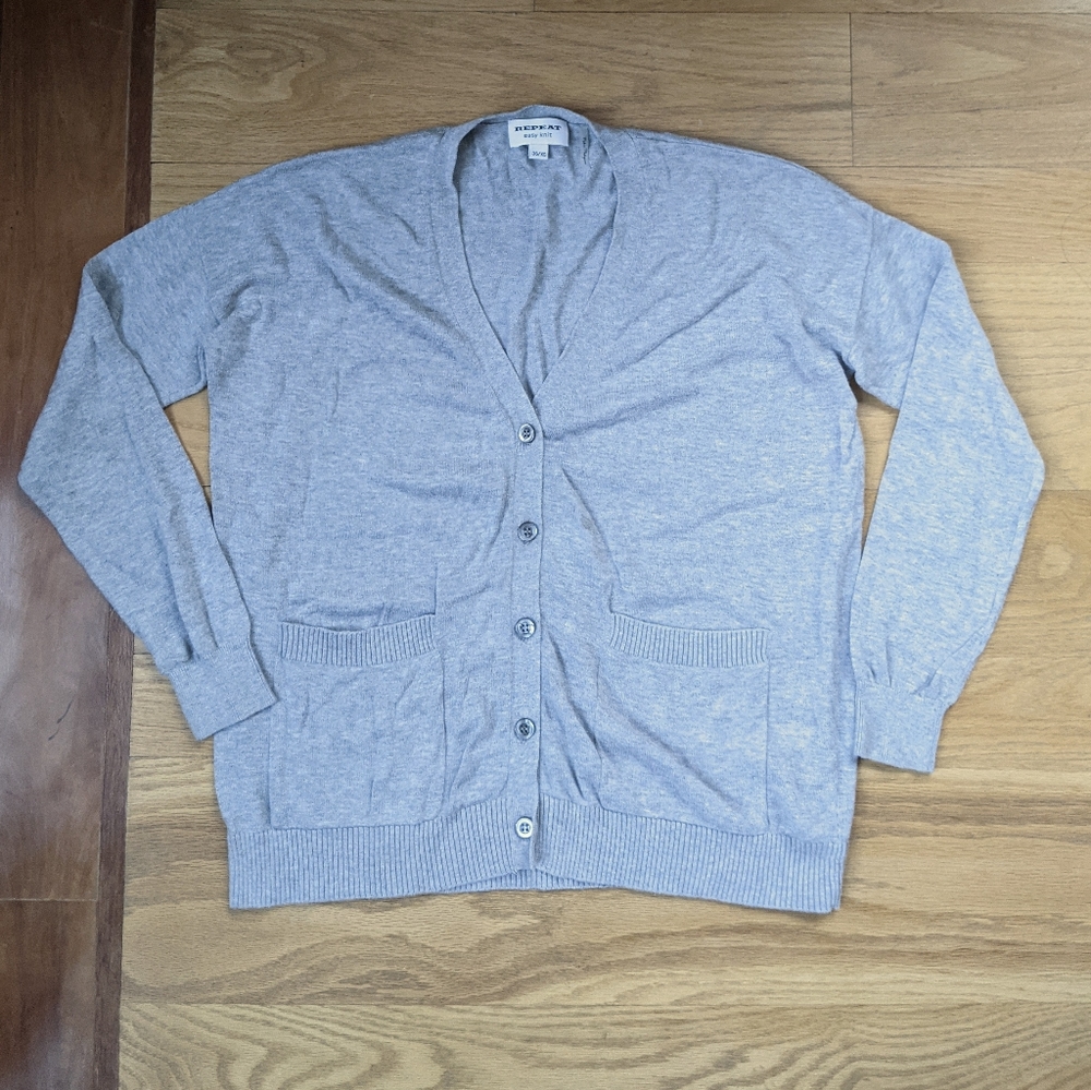 REPEAT gray button down cardigan